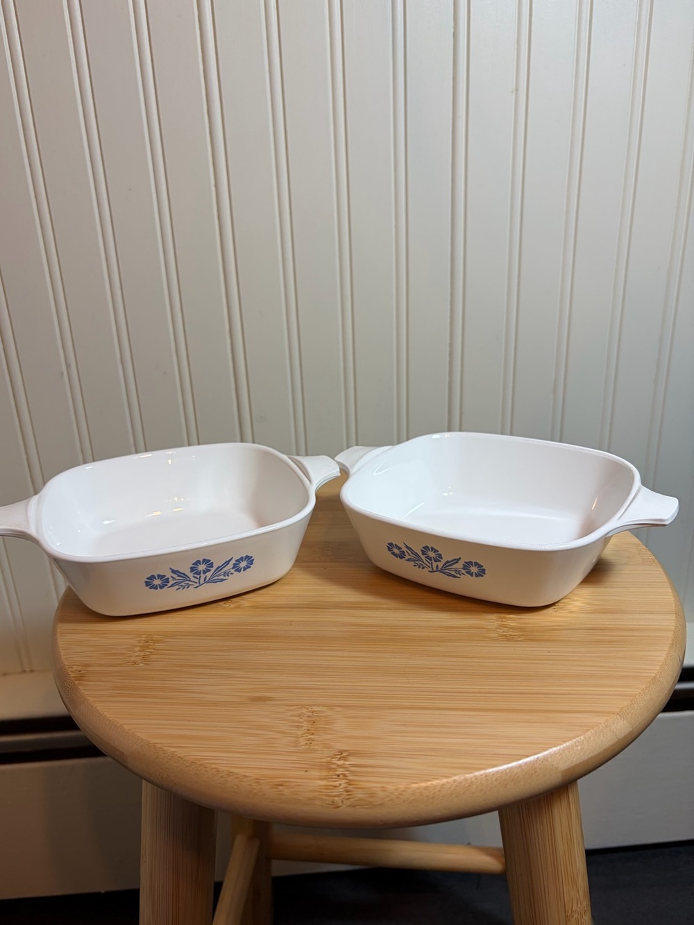 2 Vtg Corning Ware Blue Cornflower P-41 Petite Pan 1 3/4 Cup Casserole Dishes